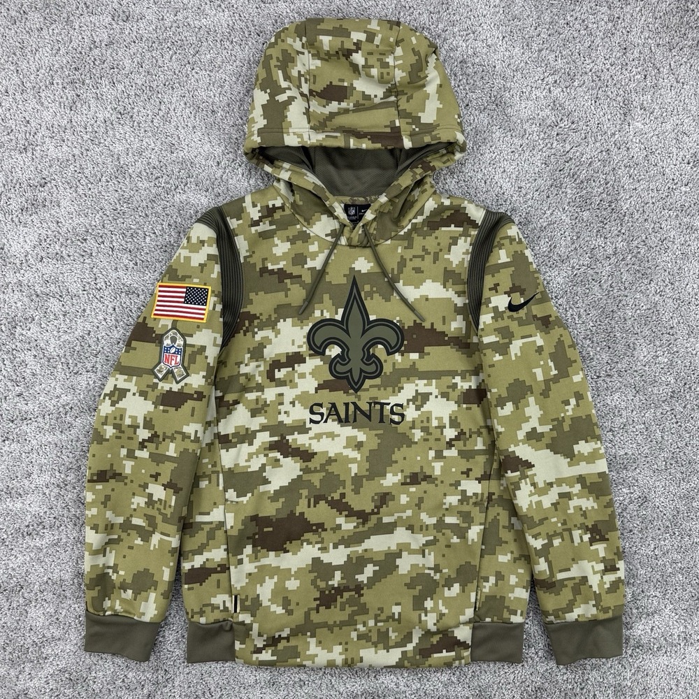 Nike New Orleans Saints Salute To Service Hoodie Men's S Camo Onfield Dri-Fit
